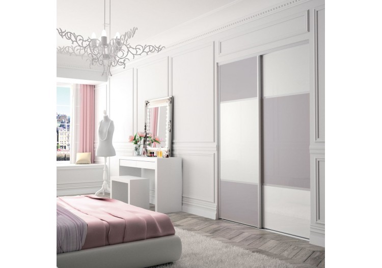 Façade de placard 2 portes coulissante Candy laqué - Kazed : Confort'Mat 2