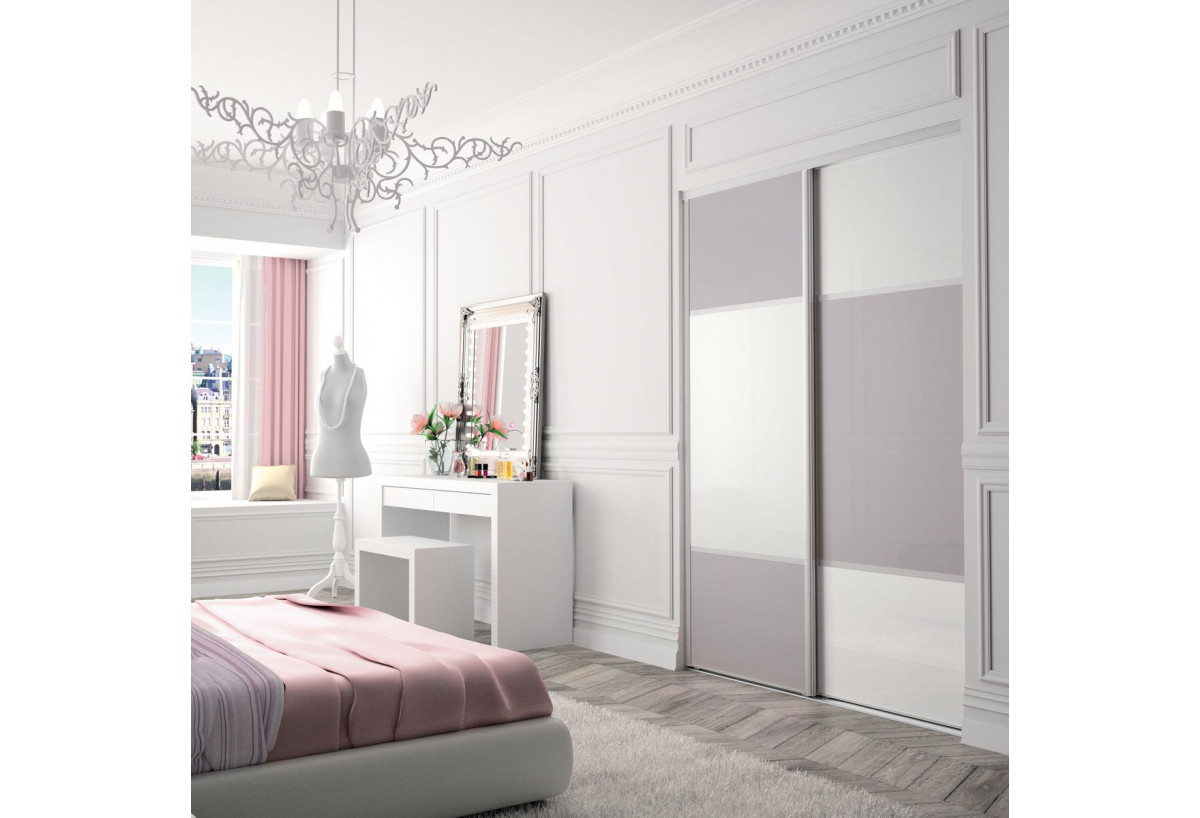 Façade de placard 2 portes coulissante Candy laqué - Kazed : Confort'Mat