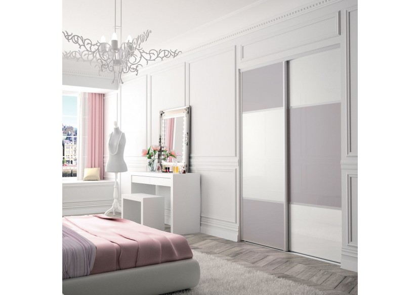 Façade de placard 2 portes coulissante Candy laqué - Kazed : Confort'Mat