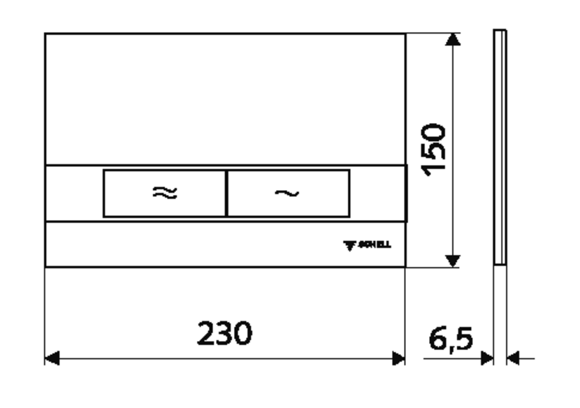 Plaque de commande pour WC MONTUS BOARD - 031200699 - Schell