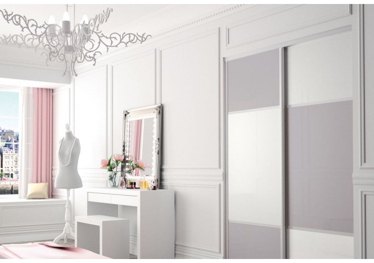 Façade de placard 2 portes coulissante Candy laqué - Kazed : Confort'Mat