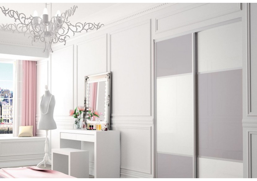 Façade de placard 2 portes coulissante Candy laqué - Kazed : Confort'Mat