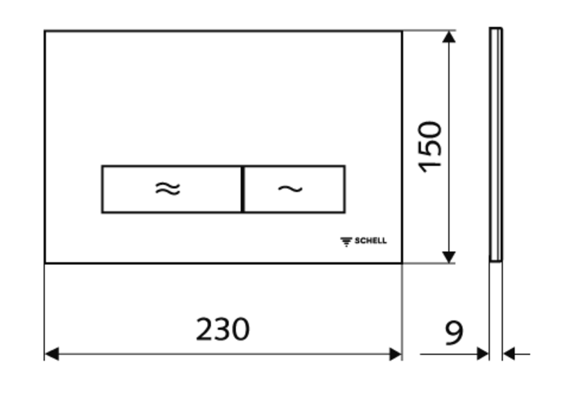 Plaque de commande pour WC MONTUS KONKAV - 031220699 - Schell