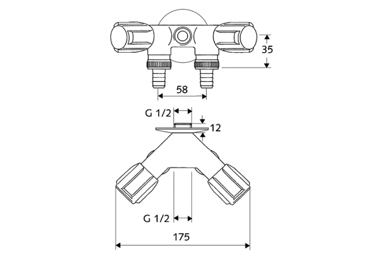 Robinet de service double COMFORT - 033680699 - Schell 2