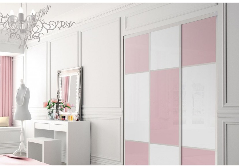 Façade de placard 3 portes coulissante Candy laqué - Kazed : Confort'Mat