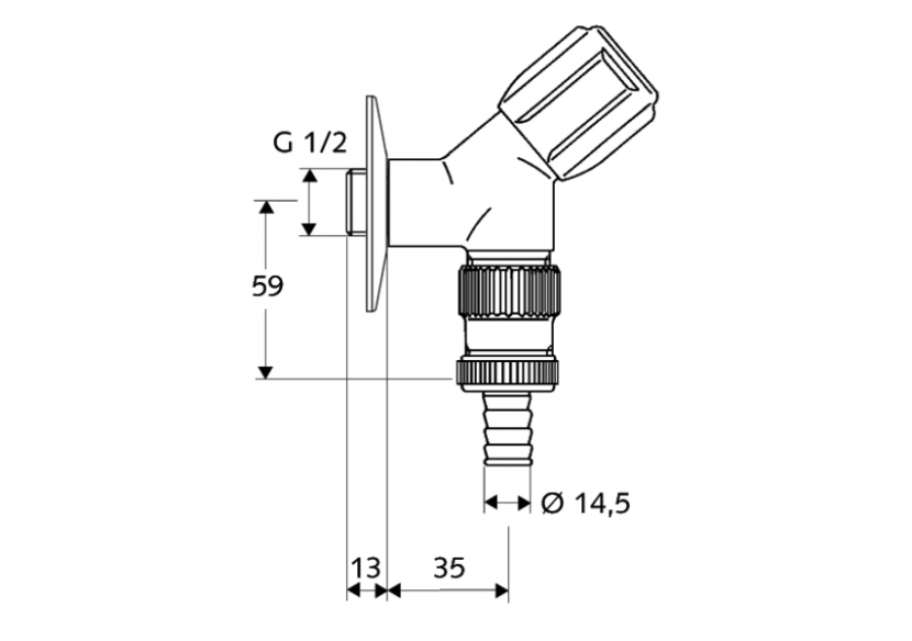Robinet de service à siège incliné COMFORT - 033900699 - Schell