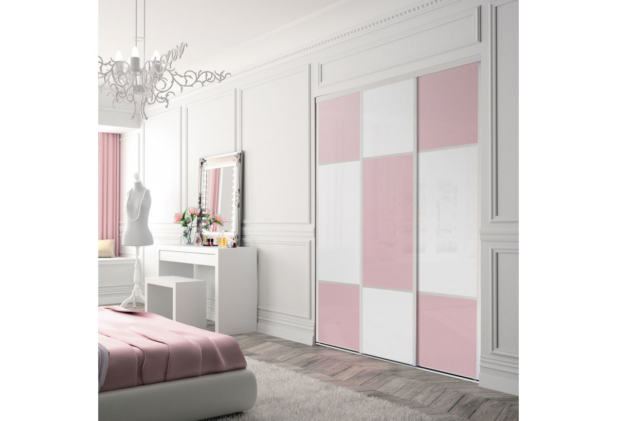 Façade de placard 3 portes coulissante Candy laqué - Kazed : Confort'Mat