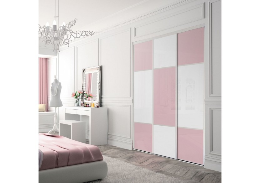 Façade de placard 3 portes coulissante Candy laqué - Kazed : Confort'Mat