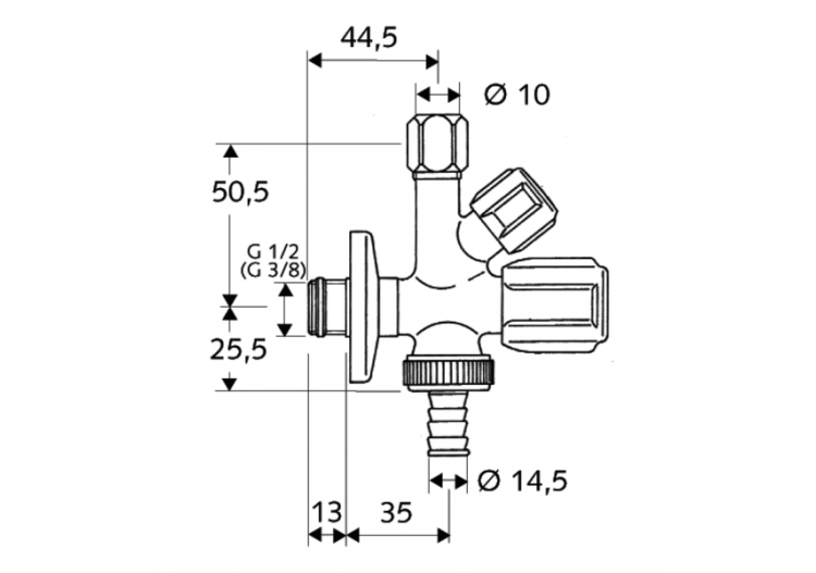 Robinet d'équerre combiné COMFORT - 035450699 - Schell 2
