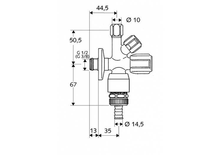 Robinet d'équerre combiné COMFORT - 035490699 - Schell 2