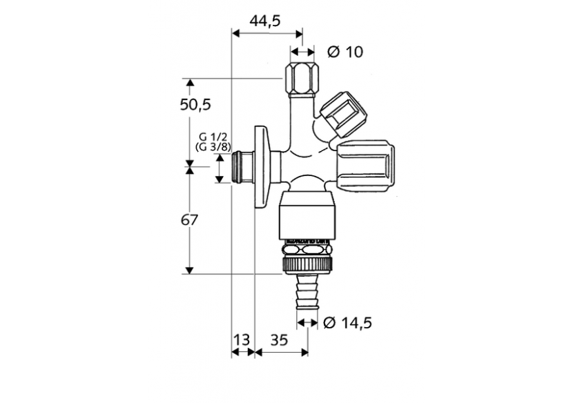 Robinet d'équerre combiné COMFORT - 035490699 - Schell Robinet d'équerre combiné COMFORT - 035490699 - Schell
