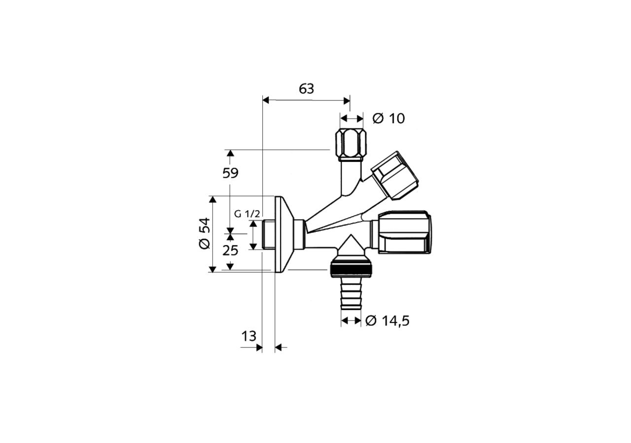 Robinet d'équerre combiné avec filtre - 035600699 - Schell