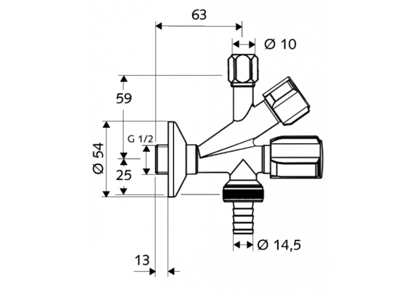 Robinet d'équerre combiné avec filtre - 035600699 - Schell Robinet d'équerre combiné avec filtre - 035600699 - Schell