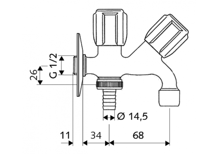 Robinet de service combiné COMFORT - 035620699 - Schell 2