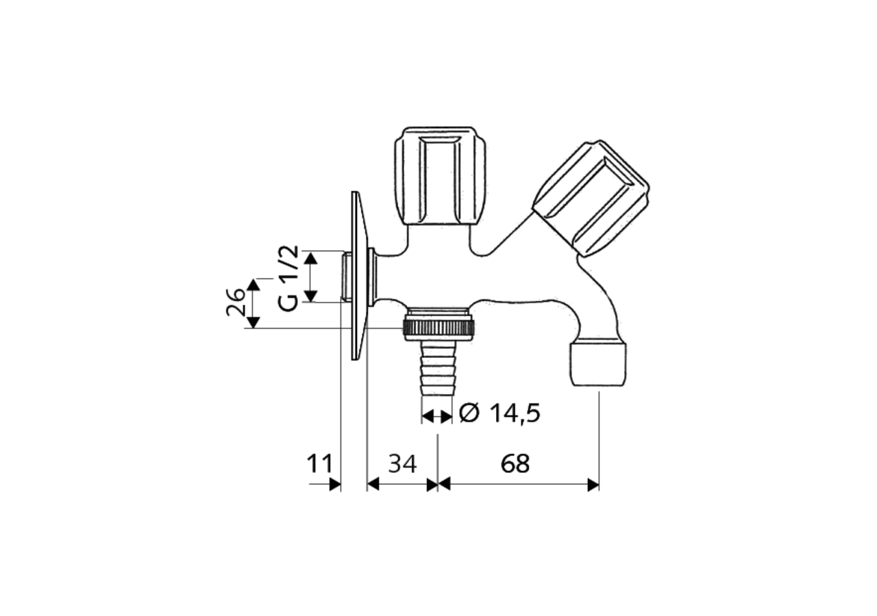 Robinet de service combiné COMFORT - 035620699 - Schell