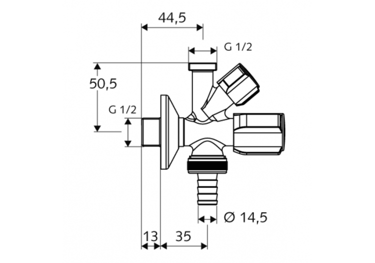 Robinet d'équerre combiné COMFORT - 035690699 - Schell 2