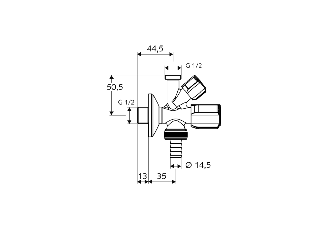 Robinet d'équerre combiné COMFORT - 035690699 - Schell