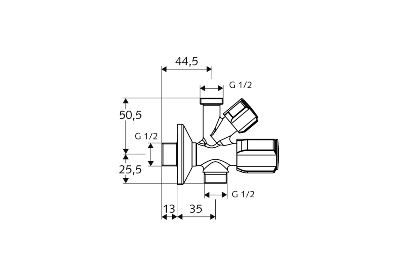 Robinet d'équerre combiné COMFORT - 035700699 - Schell