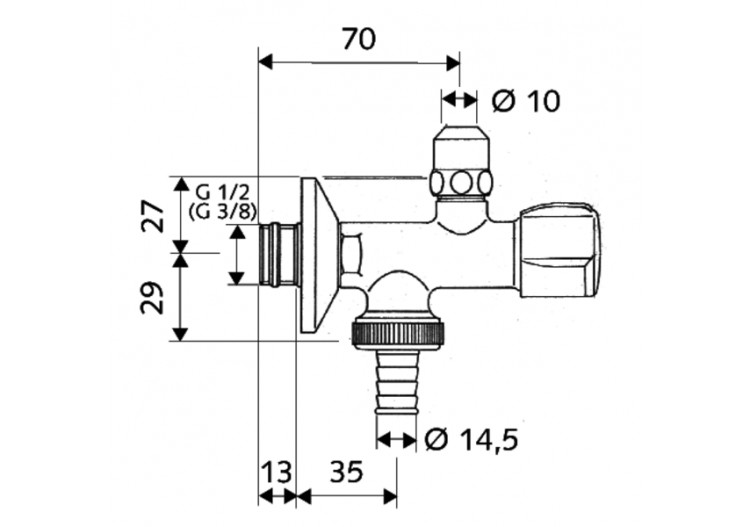 Robinet d'équerre à double pointeau COMFORT - 038370699 - Schell 2