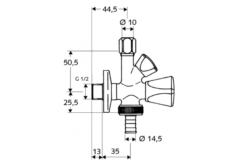 Robinet d'équerre combiné - 038450699 - Schell Robinet d'équerre combiné - 038450699 - Schell