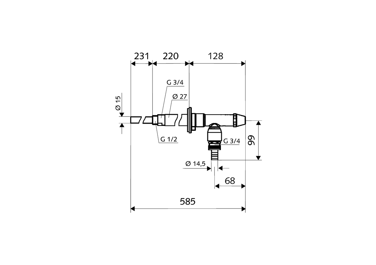 Robinet mural extérieur antigel POLAR II - 039960399 - Schell