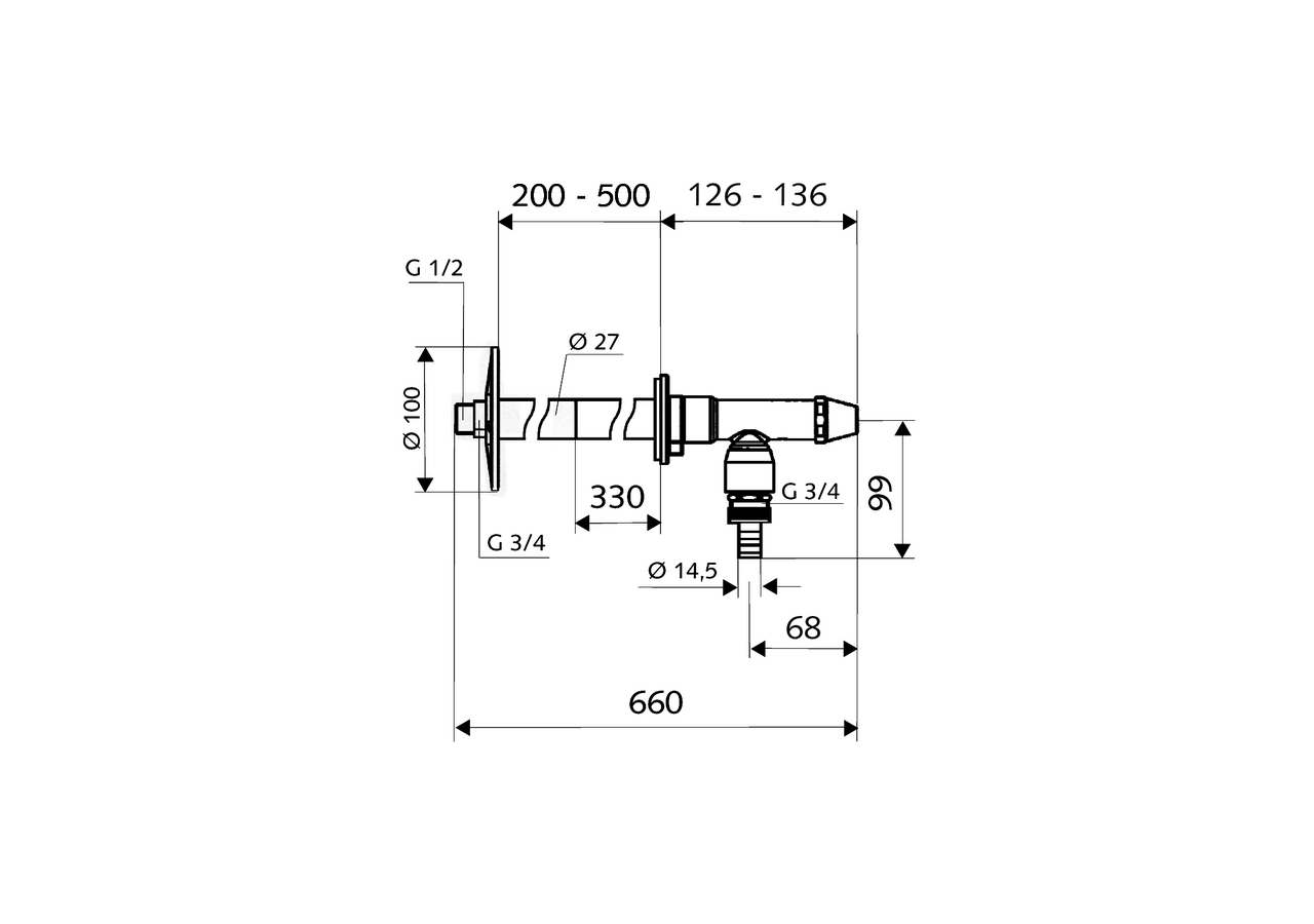 Robinet mural extérieure antigel POLAR II Set - 039970399 - Schell