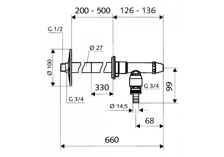 Robinet mural extérieure antigel POLAR II Set - 039980399 - Schell 2