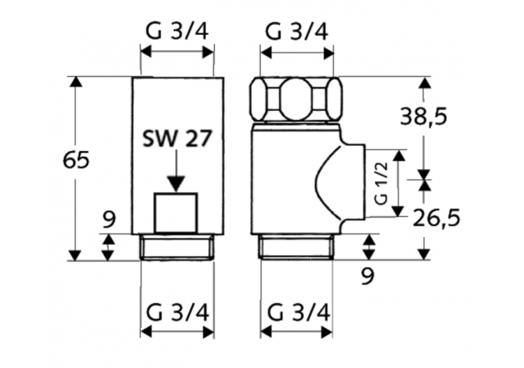 Raccord-T et pièce d'écartement - 041010699 - Schell 2