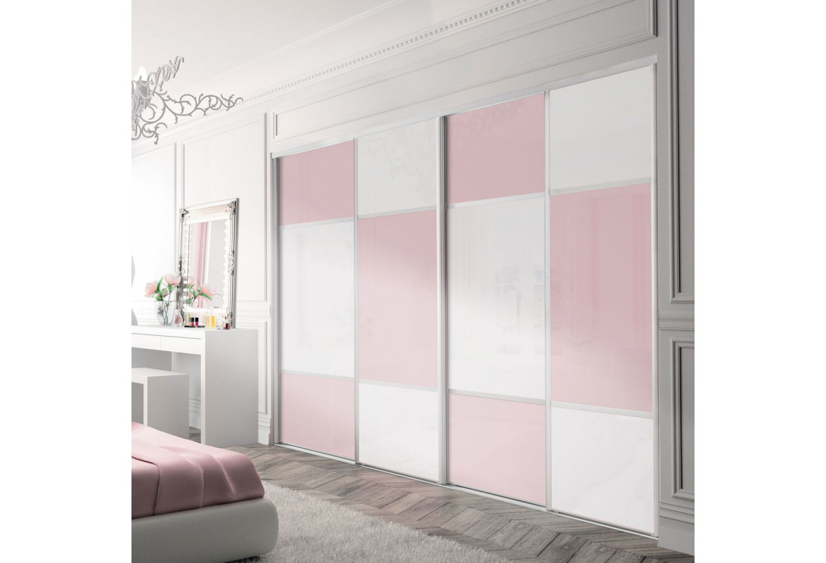 Façade de placard 4 portes coulissante Candy laqué - Kazed : Confort'Mat