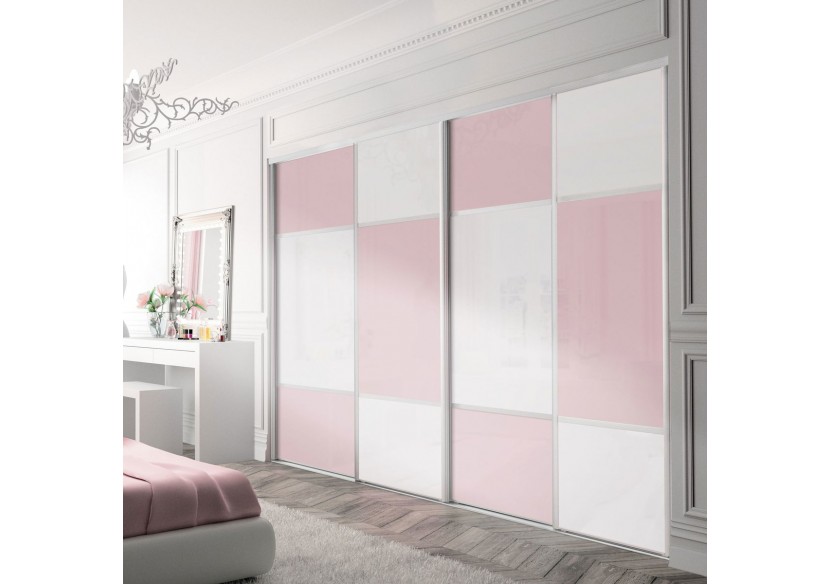 Façade de placard 4 portes coulissante Candy laqué - Kazed : Confort'Mat