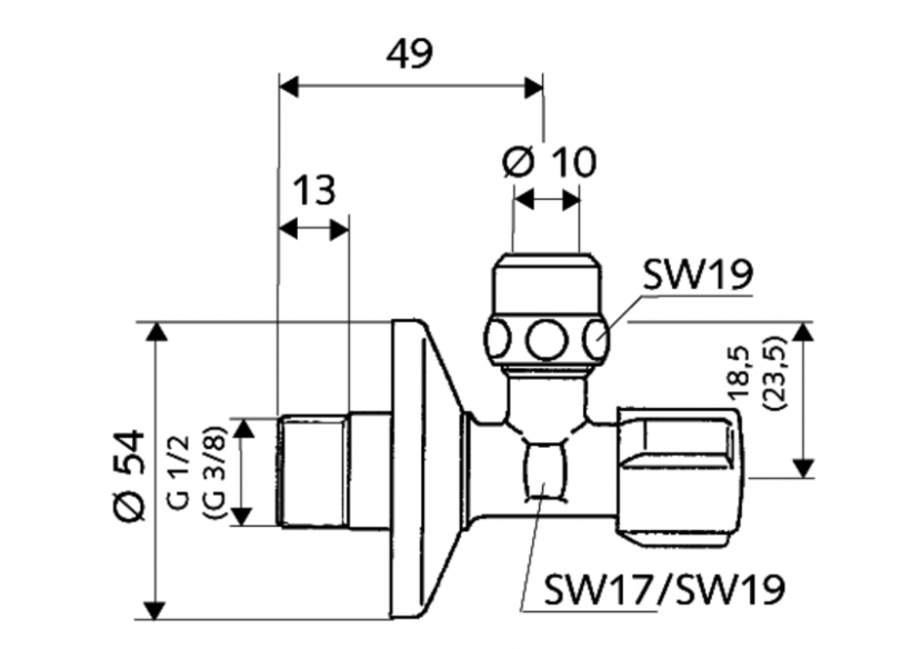 Robinet d'équerre avec fonction de régulation COMFORT - 049060699 - Schell Robinet d'équerre avec fonction de régulation COMFORT - 049060699 - Schell