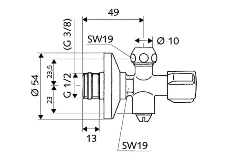 Robinet d'équerre COMFORT - 049250699 - Schell 2