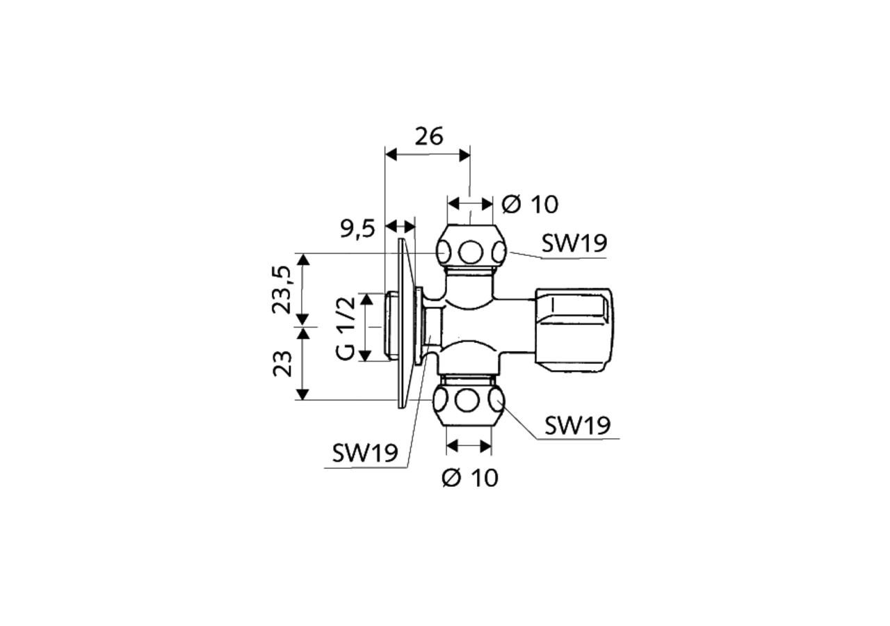 Robinet d'équerre COMFORT - 049910699 - Schell