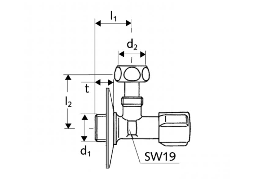 Robinet d'équerre avec fonction de régulation COMFORT - 050330699 - Schell Robinet d'équerre avec fonction de régulation COMFORT - 050330699 - Schell
