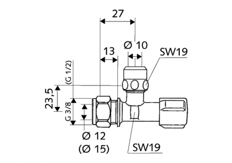 Robinet d'équerre avec fonction de régulation COMFORT - 050390699 - Schell 2