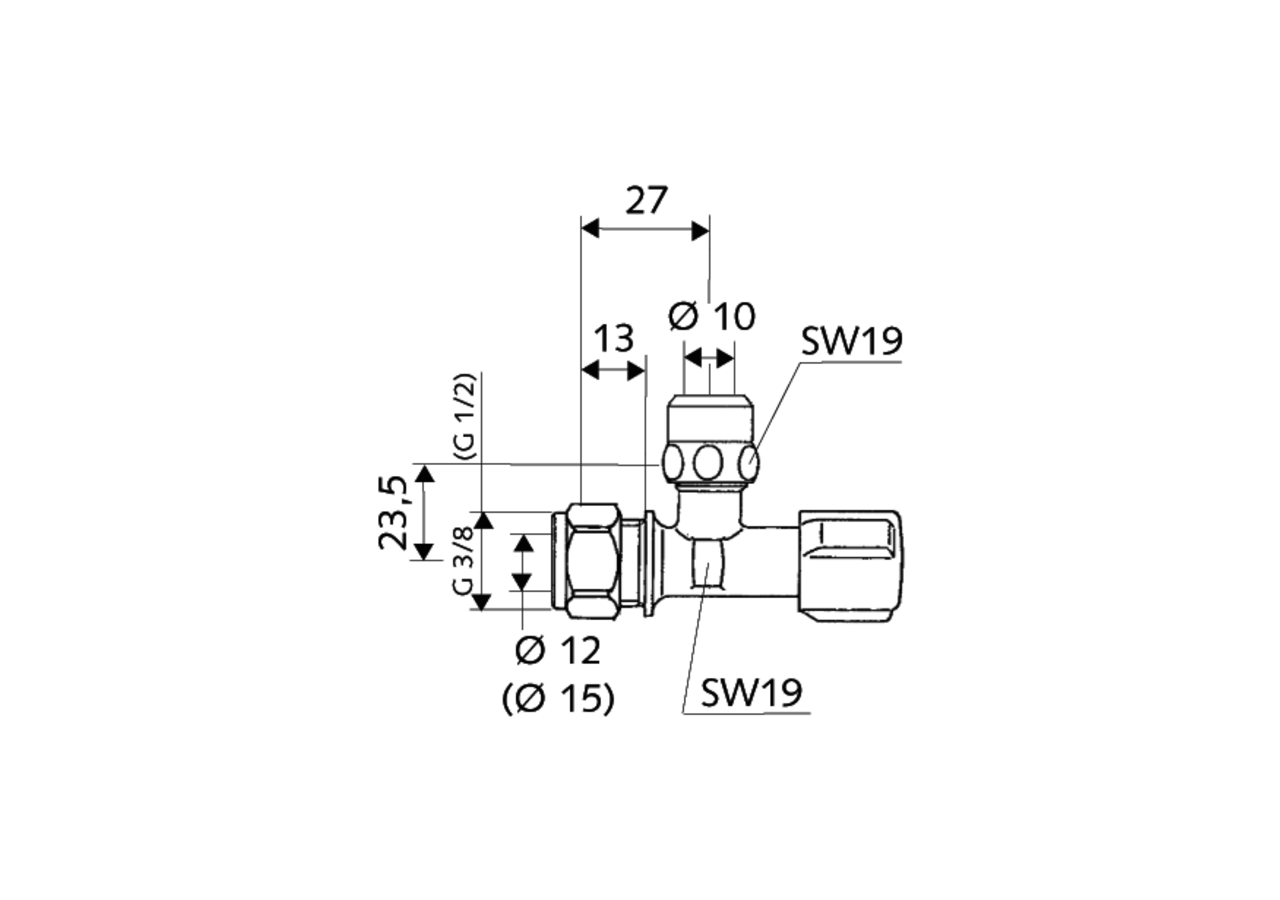 Robinet d'équerre avec fonction de régulation COMFORT - 050400699 - Schell