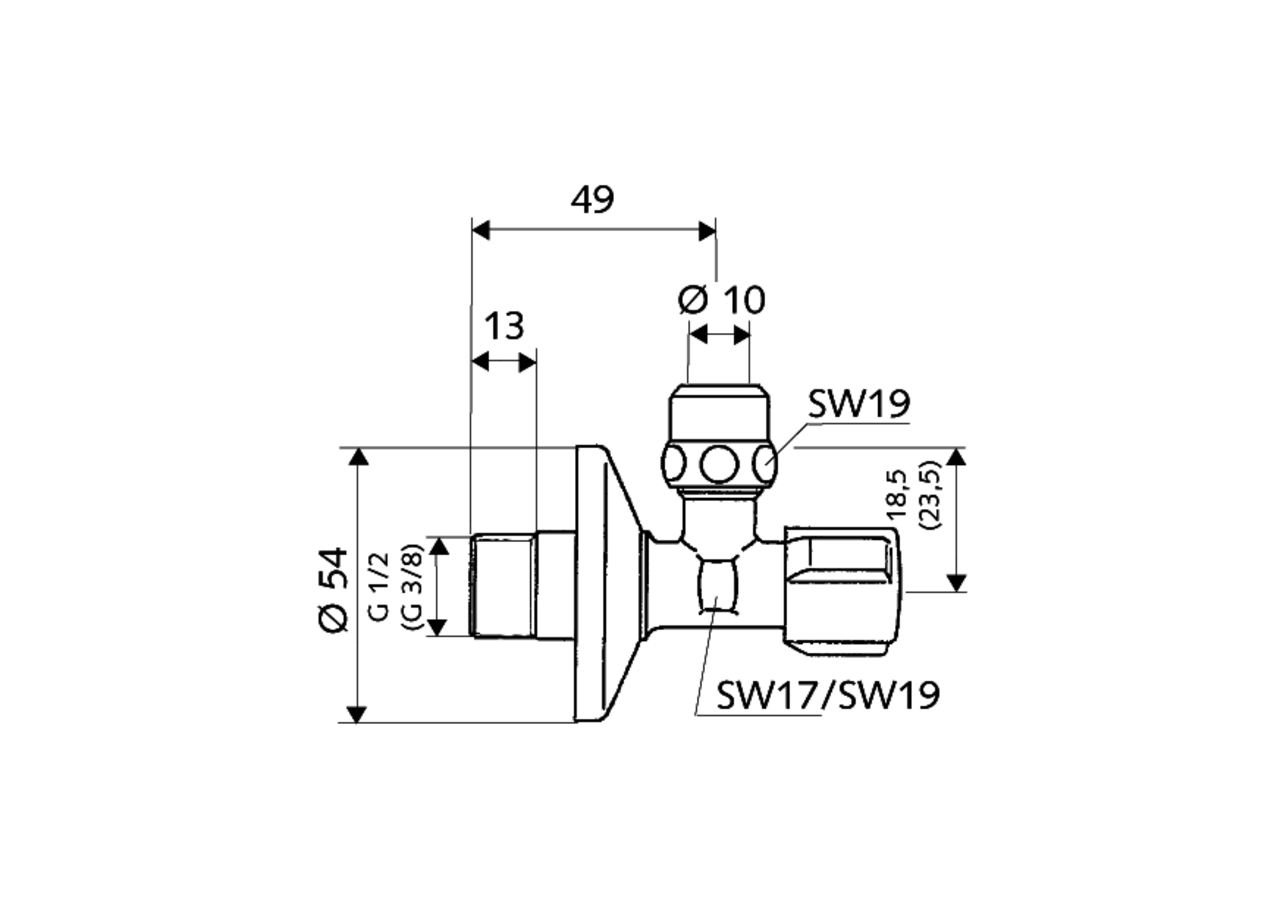Robinet d'équerre avec fonction de régulation COMFORT - 050950699 - Schell