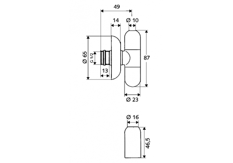 Robinet d'équerre avec fonction de régulation RONDO - 051520699 - Schell 2