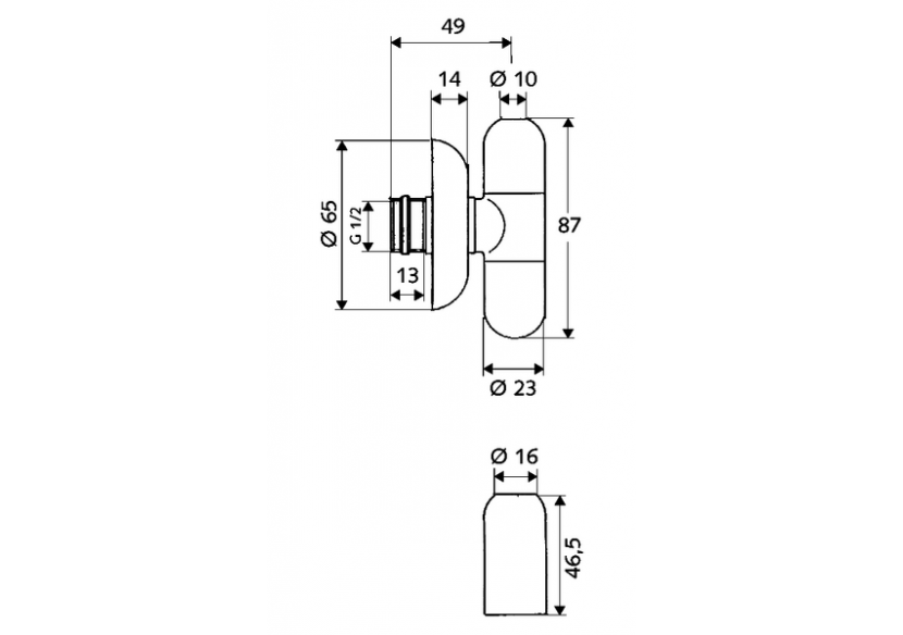 Robinet d'équerre avec fonction de régulation RONDO - 051520699 - Schell