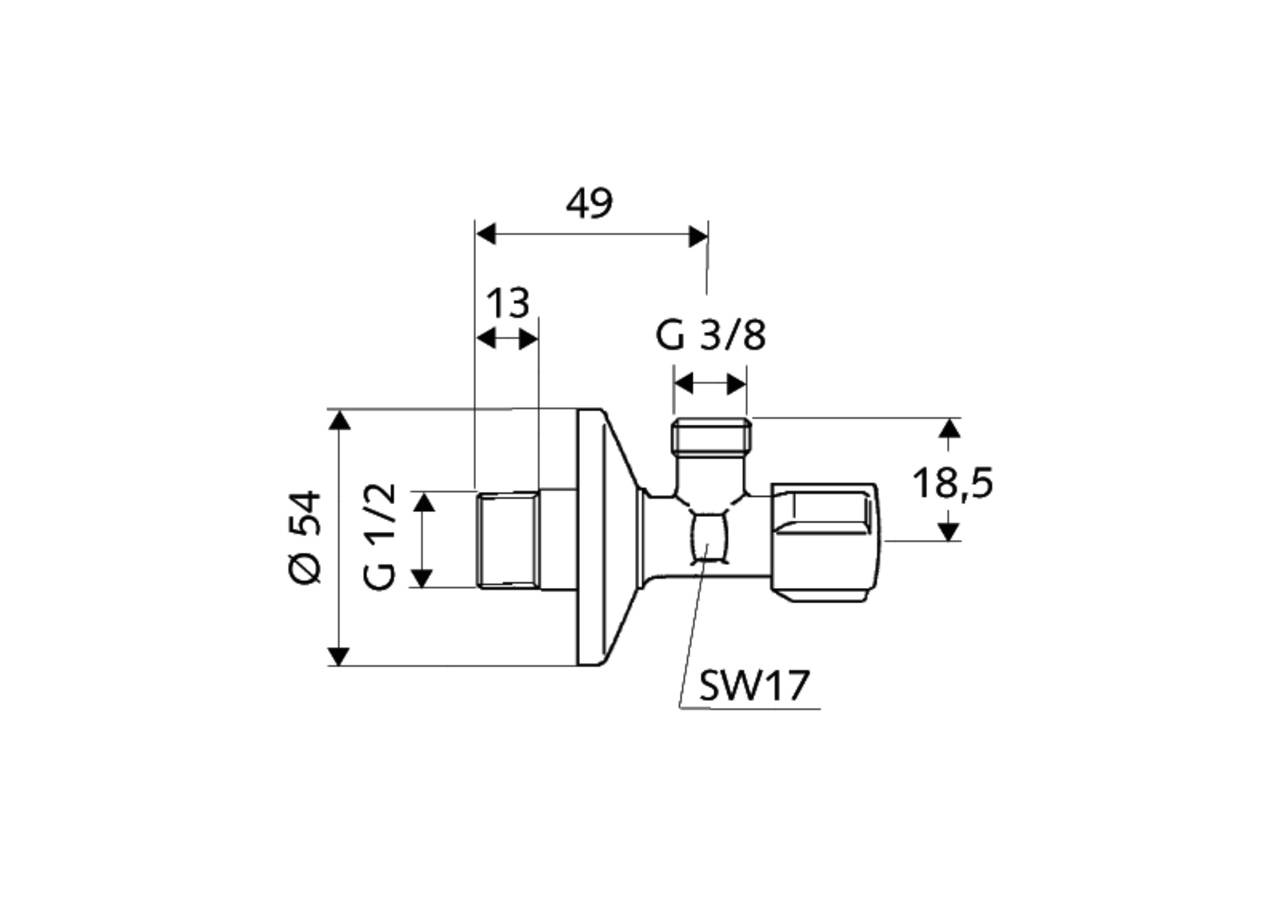 Robinet d'équerre avec fonction de régulation COMFORT - 052120699 - Schell
