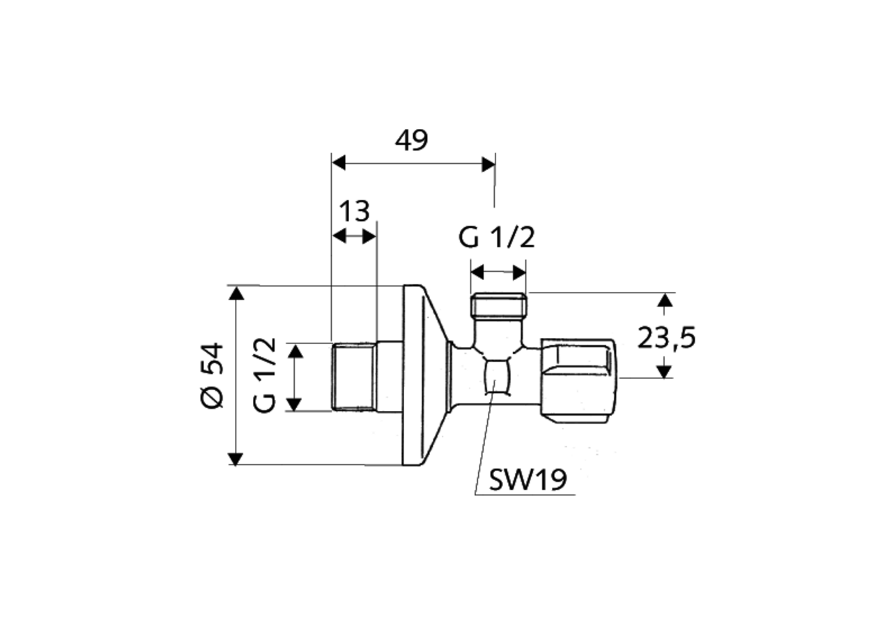 Robinet d'équerre avec fonction de régulation COMFORT - 052170699 - Schell