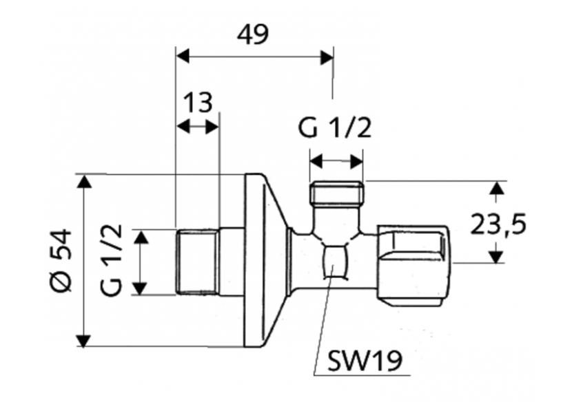 Robinet d'équerre avec fonction de régulation COMFORT - 052170699 - Schell