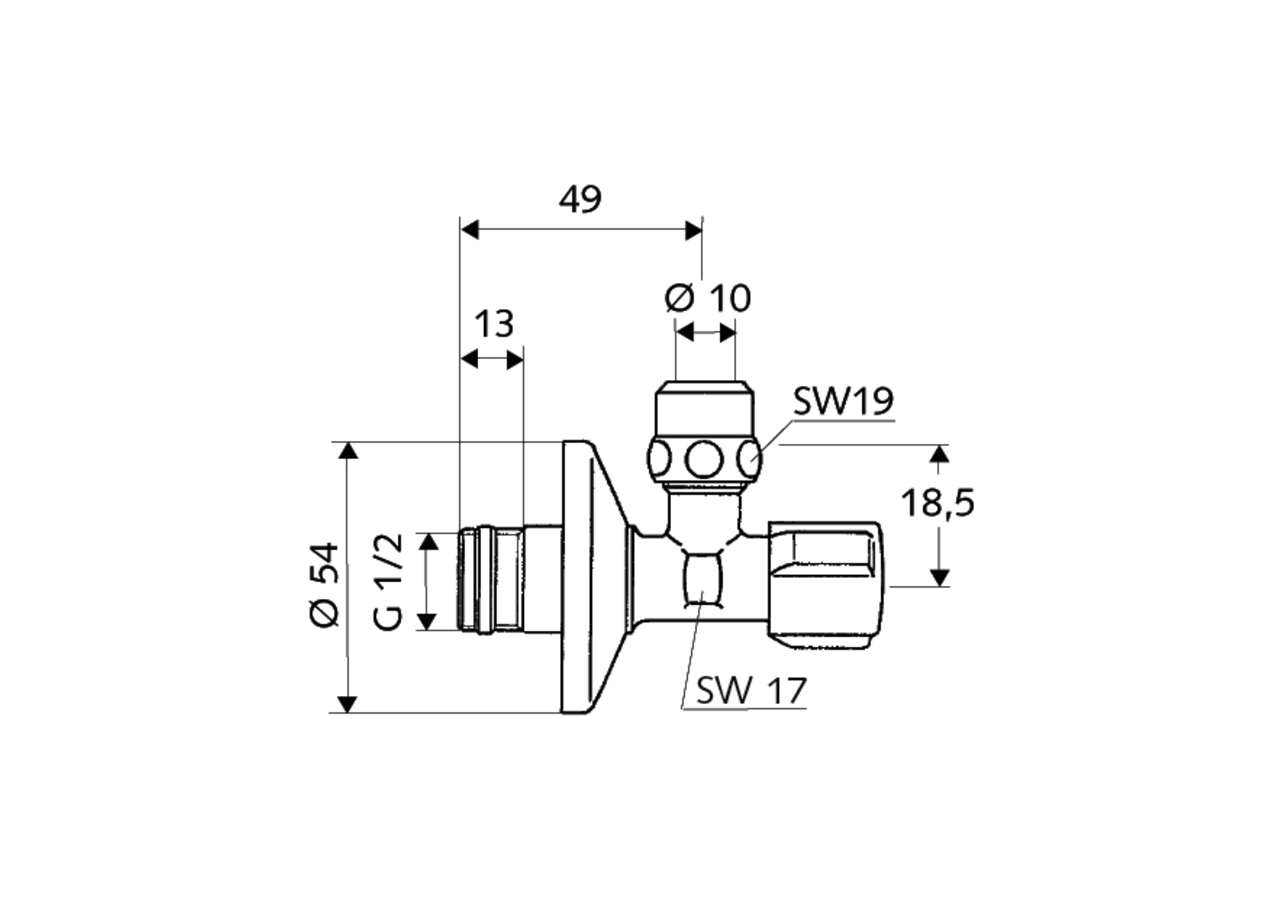 Robinet d'équerre avec fonction de régulation COMFORT - 052760699 - Schell