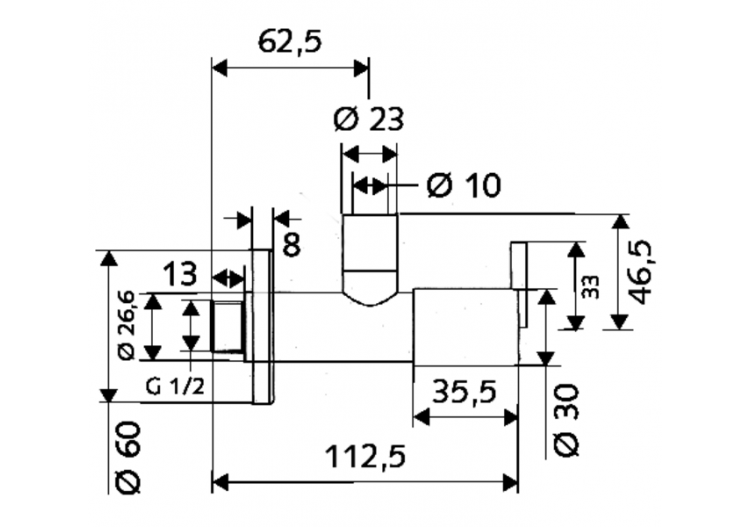 Robinet d'équerre design PURIS - 053110699 - Schell 2
