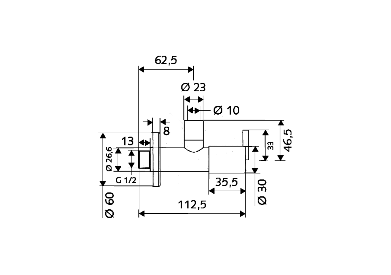 Robinet d'équerre design PURIS - 053110699 - Schell