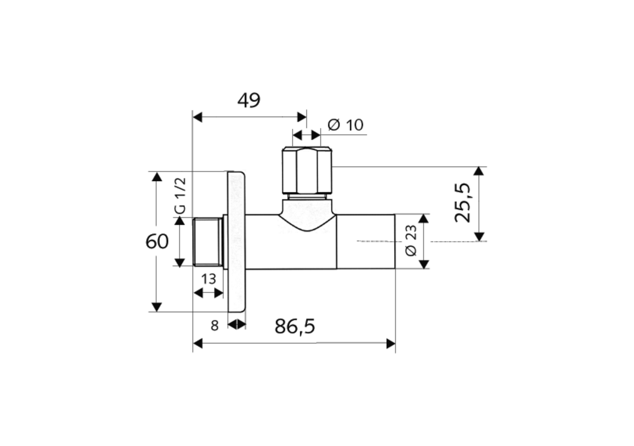 Robinet d'équerre design avec fonction de régulation STILE - 053760699 - Schell