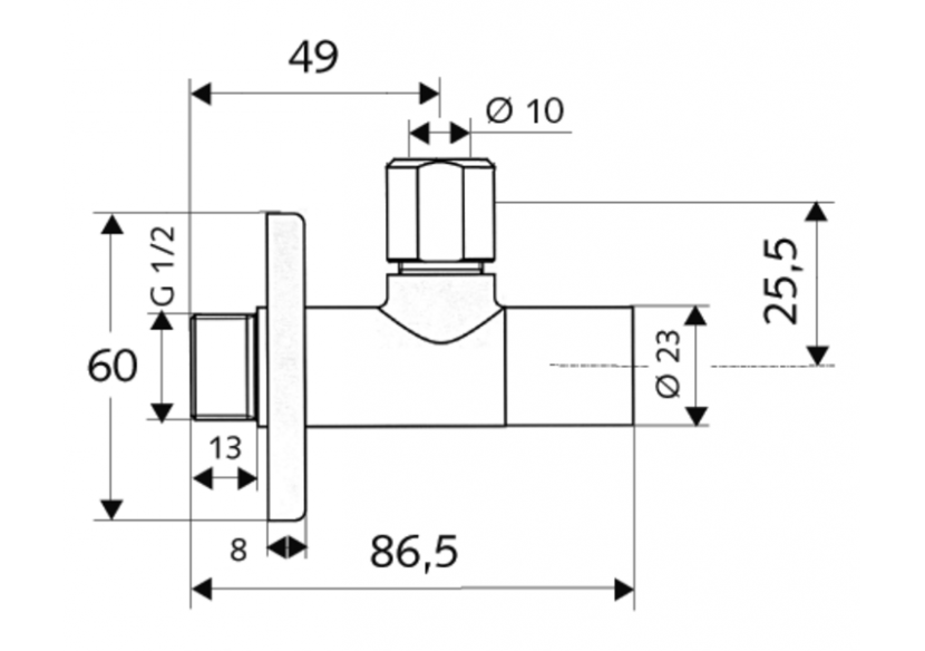Robinet d'équerre design avec fonction de régulation STILE - 053760699 - Schell