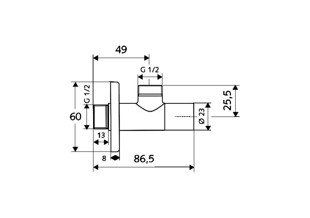 Robinet d'équerre design avec fonction de régulation STILE - 053770699 - Schell
