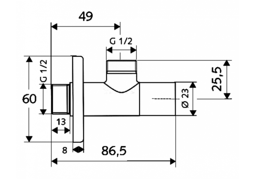 Robinet d'équerre design avec fonction de régulation STILE - 053770699 - Schell