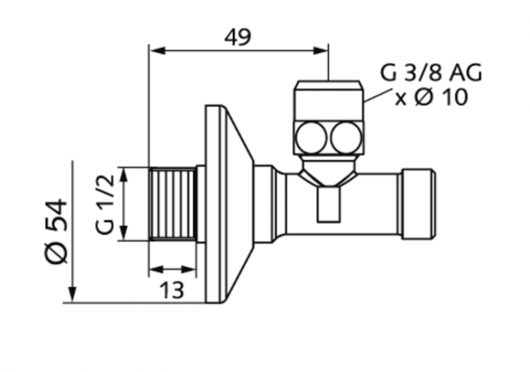 Robinet d'équerre avec fonction de régulation et utilisation sécurisée - 054050699 - Schell 2